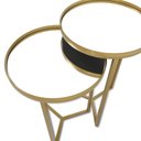 Ver imagem 6 de Conjunto de Mesa Lateral Aço com Espelho Redonda Steel Glass Dourado - Lh Móveis