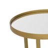 Conjunto de Mesa Lateral Aço com Espelho Redonda Steel Glass Dourado - Lh Móveis - 9