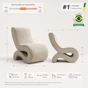 Ver imagem 4 de Kit 2 Poltronas Orgânicas Esculturais Sala de Estar Curva S Sinuê Bouclê Moscow Bege - Desk Design