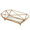 Bandeja Metal Base de Vidro Dourada e Espelhada 30x20x7 Btc - 1