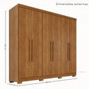 Ver imagem 2 de Guarda-Roupa Casal com 6 Portas 180cm Multimóveis Cinamomo