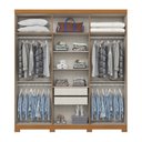 Ver imagem 3 de Guarda-roupa Casal Dominic 6 Portas 2 Gavetas Cinamomo/off White - Henn