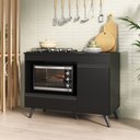 Ver imagem 1 de Balcão para Cooktop e Forno 105cm 1 Porta 1 Gaveta Veneza Multimóveis Mp2258 - Preto