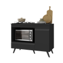 Ver imagem 2 de Balcão para Cooktop e Forno 105cm 1 Porta 1 Gaveta Veneza Multimóveis Mp2258 - Preto