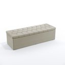 Ver imagem 3 de Kit Cabeceira Estofada Decorativa Box Rana 160 Para Cama Queen e Calçadeira Sagitarius Couro Artific