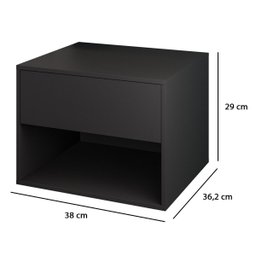 Mesa de Cabeceira Sofia Suspensa Fixa na Parede 1 Gaveta Corrediça Telescópica 1 Nicho - Lh Móveis - 4