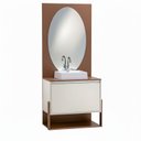 Ver imagem 2 de Gabinete e Espelheira 100cm Plena Superior Elite Marrom/Bronze/Branco