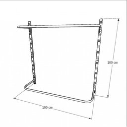 Arara de Roupas para Loja Quarto Closet 4 Peças Regulável 100x100 Cm Cor Preto Kit Clst1p16 - 4