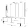 Painel com Bancada 241cm Avatar com Led e Detalhes Dourados para Tv até 75 Off White G18 - Gran Belo - 4