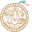 Ver imagem 2 de Base Bordado Croche - Redondo - Mdf - Cru - 17cm - 35 Furos - Ganseha