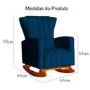 Ver imagem 7 de Poltrona Balanço C/ Puff Melinda Veludo Azul Marinho - Lm Decor