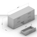 Ver imagem 3 de Cômoda Organizadora 150cm com 6 Gavetas 240830 Linha Valência Politorno