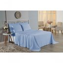 Ver imagem 4 de Jogo de Cama Casal Viúva Nobre 4 Peças Malha 100% Algodão - Azul-bebê