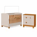 Ver imagem 2 de Conjunto Berço 2 em 1 e Cômoda 4 Gavetas Apolo Quarto Bebê