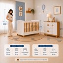 Ver imagem 4 de Conjunto Berço 2 em 1 e Cômoda 4 Gavetas Apolo Quarto Bebê