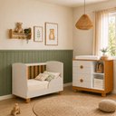 Ver imagem 3 de Conjunto Berço 2 em 1 e Cômoda 4 Gavetas Apolo Quarto Bebê