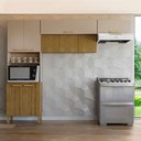 Ver imagem 1 de Armário de Cozinha England 9 Portas Ripado 3d Freijó/vanilla - Pnr Móveis