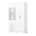 Ver imagem 2 de Guarda-roupa Caju 04 Pts. C/ Espelho Branco - Henn