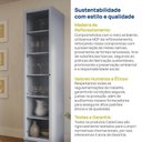Ver mais imagens de Cristaleira Planejada 1 Porta de Vidro Canelado Marselha CabeCasa MadeiraOriginals Azul/Sereno
