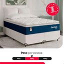 Ver imagem 5 de Cama Box Casal Bipartido + Colchão Comfort Class Pillow Top Azul/suede Branco