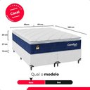 Ver imagem 4 de Cama Box Casal Bipartido + Colchão Comfort Class Pillow Top Azul/suede Branco