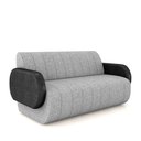 Ver imagem 2 de Sofá Decorativo Living Sala de Estar Bornéu 148cm Pés de Madeira Pu/linho Preto/cinza Escuro G33 - G