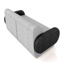 Ver imagem 6 de Sofá Decorativo Living Sala de Estar Bornéu 148cm Pés de Madeira Pu/linho Preto/cinza Escuro G33 - G
