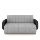 Ver imagem 4 de Sofá Decorativo Living Sala de Estar Bornéu 148cm Pés de Madeira Pu/linho Preto/cinza Escuro G33 - G