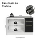 Ver imagem 2 de Balcão de Cozinha 120 Cm 2 Portas 3 Gavetas Branco/preto Lux Madesa Branco/preto