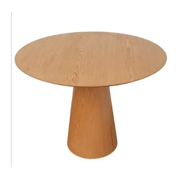 Mesa de Jantar Cone 90cm Base Madeira Freijó Tampo Freijó