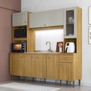 Ver imagem 2 de Cozinha Compacta Suíça 8 Portas 1 Gaveta com Vidro Ipê/sabbia - Decibal