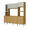 Ver imagem 1 de Cozinha Compacta Suíça 8 Portas 1 Gaveta com Vidro Ipê/sabbia - Decibal