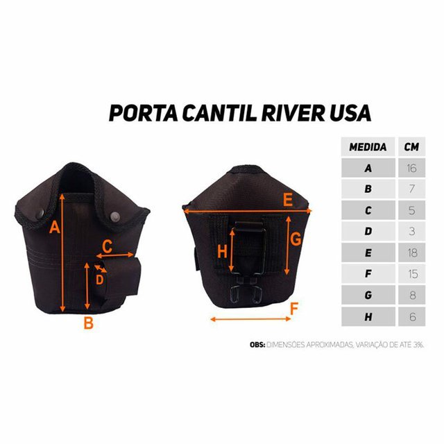 Kit River Cantil + Porta Cantil USA com Presilha Preto - 6