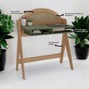 Ver imagem 3 de Mesa Escrivaninha Penteadeira Cecília Orgânica 90cm 100%mdf com Nicho Integrado - Desk Design