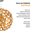 Ver mais imagens de Lustre Pendente Jaci - Extra Grande 50x50cm - 100% Madeira