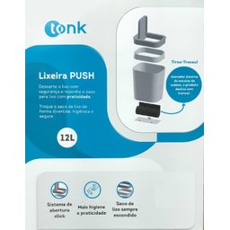 Lixeirinha 12l Click Label e Dispenser Integrado para Rolo de Sacos Lixo - 6