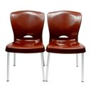 Ver imagem 1 de 2 Cadeiras de Plástico com Pés de Alumínio Forte 140 Kg Cor do Assento:marrom;cor da Estrutura da Ca