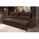 Ver imagem 2 de Sofá Retrátil/reclinável França 230cm Suede Velut com Molas no Assento - King House