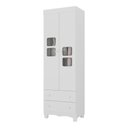 Ver imagem 2 de Guarda-roupa Infantil 62cm 2 Portas com Vidro e 2 Gavetas Luna Multimóveis Mp4411 Branco