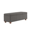 Ver imagem 1 de Recamier Bau Dubai 1,40m Suede Cinza - Inova Decorações