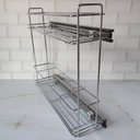 Ver imagem 3 de Porta Tempero Aramado Deslizante para Armário Cozinha 44,5x12x37,5cm Aço Cromado