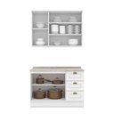 Ver imagem 6 de Cozinha Compacta 120cm Americana com Tampo 2 Peças 5 Portas 3 Gavetas Henn - Branco Hp Fosco
