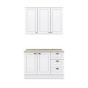Ver imagem 7 de Cozinha Compacta 120cm Americana com Tampo 2 Peças 5 Portas 3 Gavetas Henn - Branco Hp Fosco