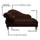 Ver imagem 3 de Recamier Divã Larissa 150cm Direito Suede:marrom/liso