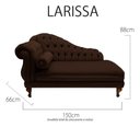 Ver imagem 4 de Recamier Divã Larissa 150cm Direito Suede:marrom/liso