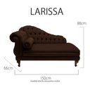 Ver imagem 4 de Recamier Divã Larissa 150cm Direito Suede:marrom/liso