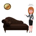 Ver imagem 5 de Recamier Divã Larissa 150cm Direito Suede:marrom/liso