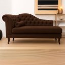 Ver imagem 1 de Recamier Divã Larissa 150cm Direito Suede:marrom/liso