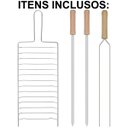 Ver imagem 6 de Kit Churrasco com Faca de Inox Cabo Madeira e Churrasqueira