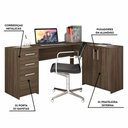 Ver imagem 2 de Conjunto Para Escritório 2 Peças com Mesa de Canto em L e Armário Notável Móveis